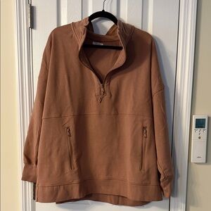 Women’s  burnt tan Half-Zip Sweater